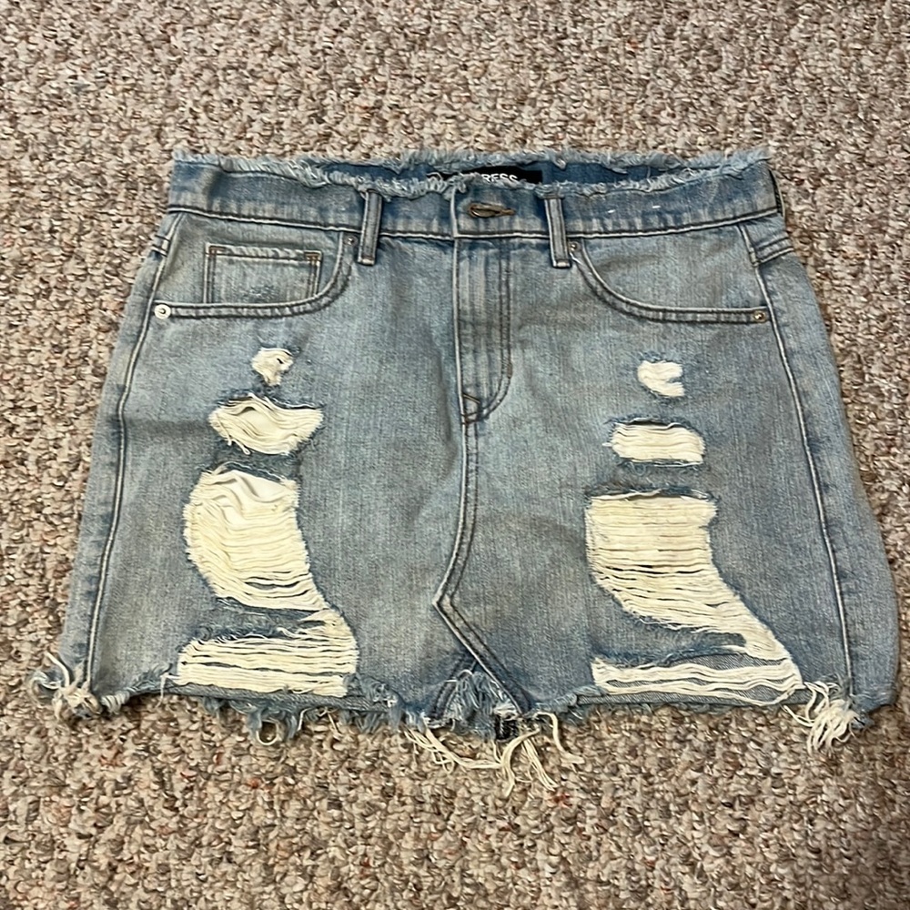 Express Denim Mini Skirt